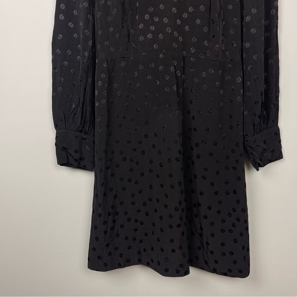 J. Crew Black Shift Jacquard Floral Dot A-Line Dress - Picture 6 of 9